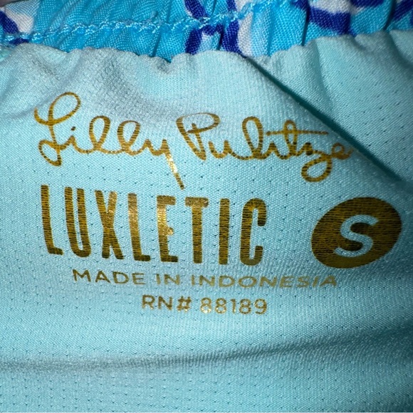 LILLY PULITZER BALI BLUE ONCE UPON A TIDE OCEAN TRAIL LUX SHORTS SIZE Small VGUC - Picture 9 of 15
